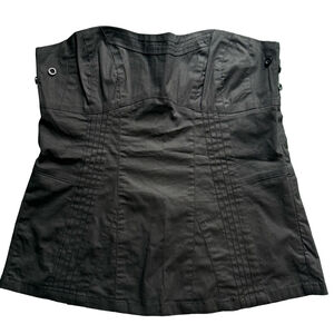 Urban Behavior Y2K Black Corset Strapless Top Size M Retro Festival Structured